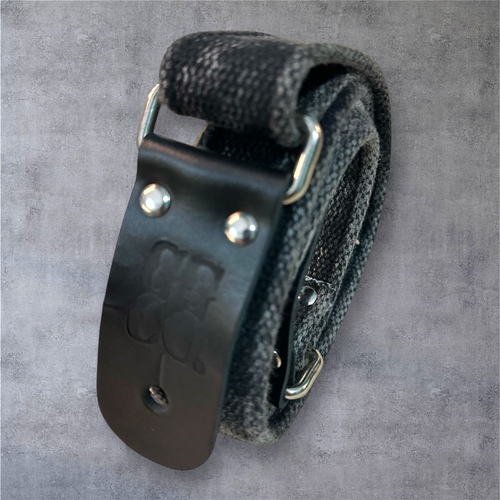 Correia em Algodão Estonado Grunge Black