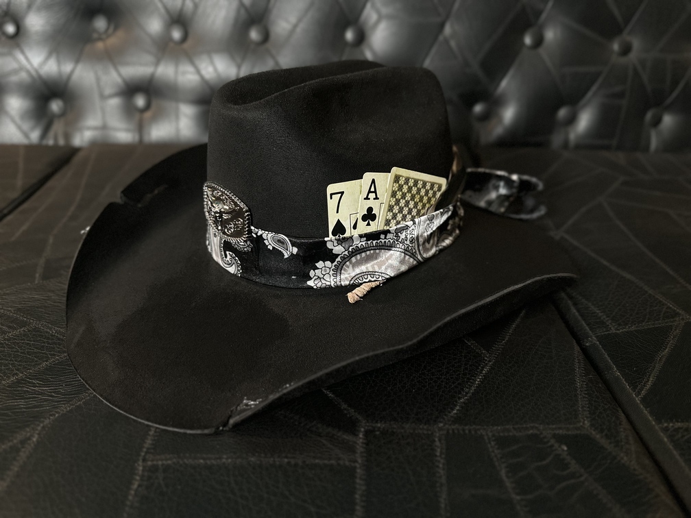 Chapéu Customizado Western Preto Bufalo TAM 57