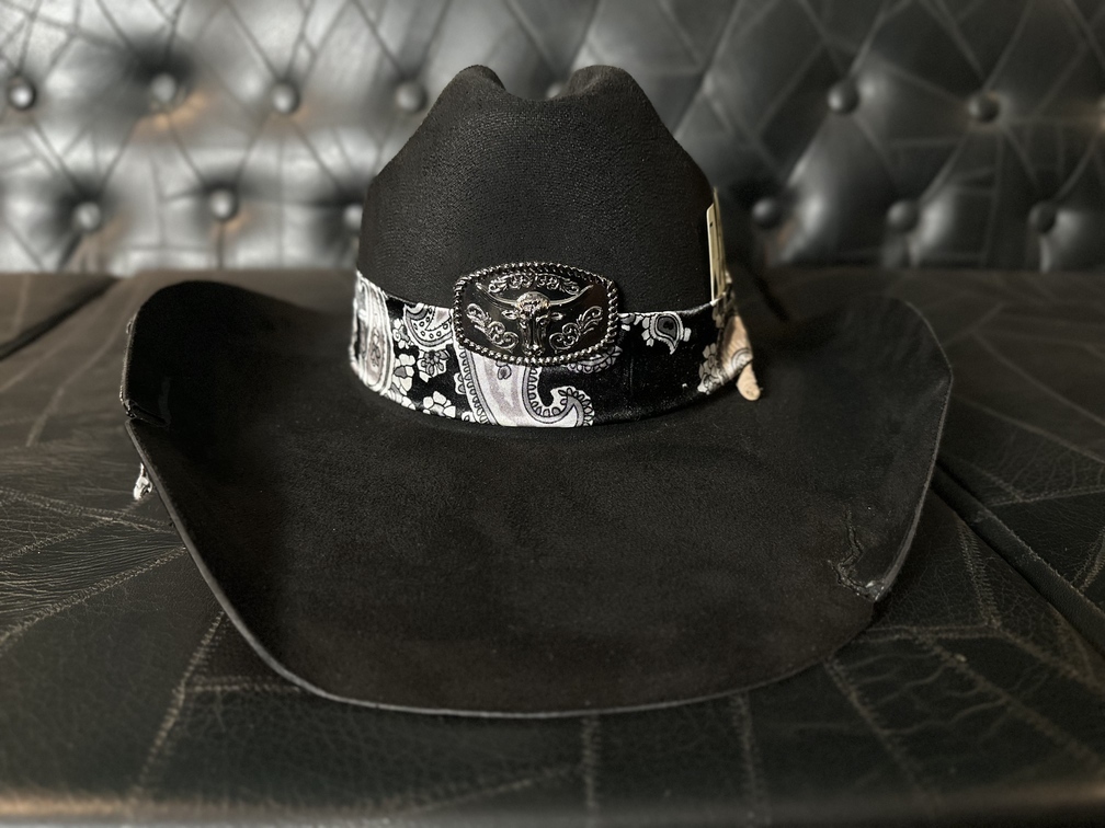 Chapéu Customizado Western Preto Bufalo TAM 57 - Imagem 4