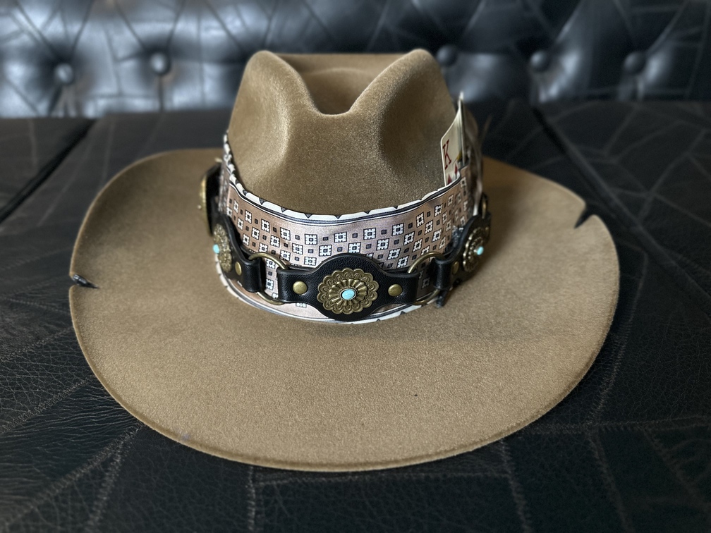 Chapéu Customizado Cacki feltro estilo castor TAM 55 - Imagem 2