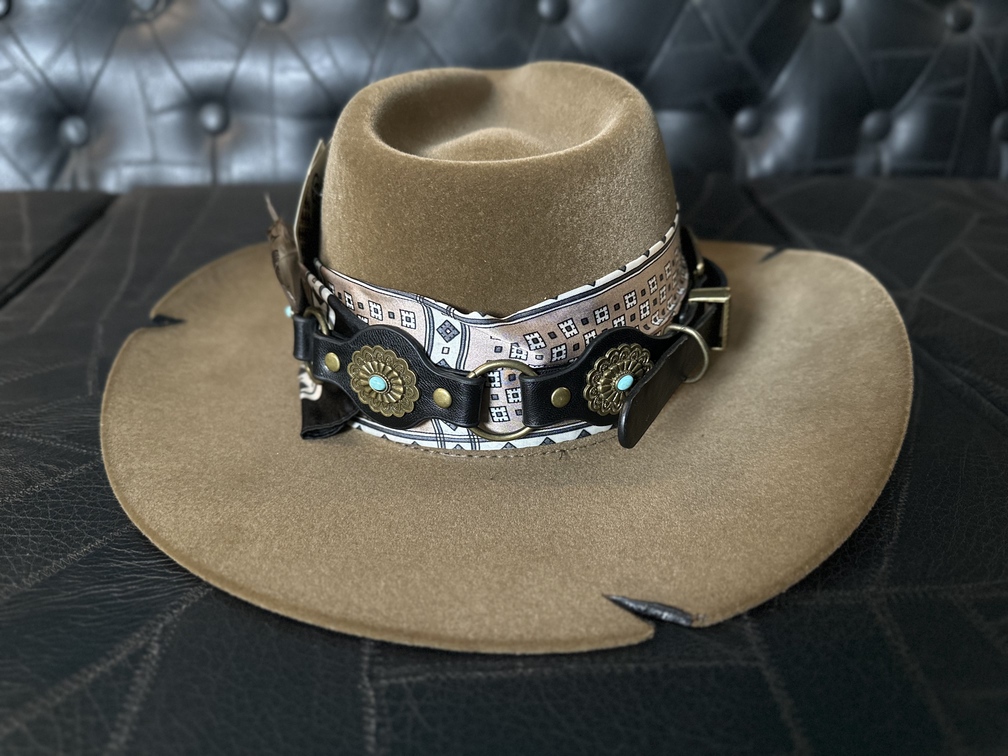 Chapéu Customizado Cacki feltro estilo castor TAM 55 - Imagem 4