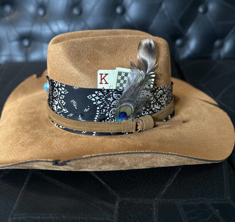 Chapéu estilo western unisex em feltro customizado CAMEL TAM 57