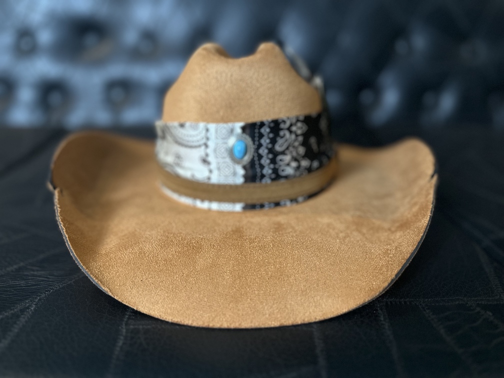 Chapéu estilo western unisex em feltro customizado CAMEL TAM 57 - Imagem 2