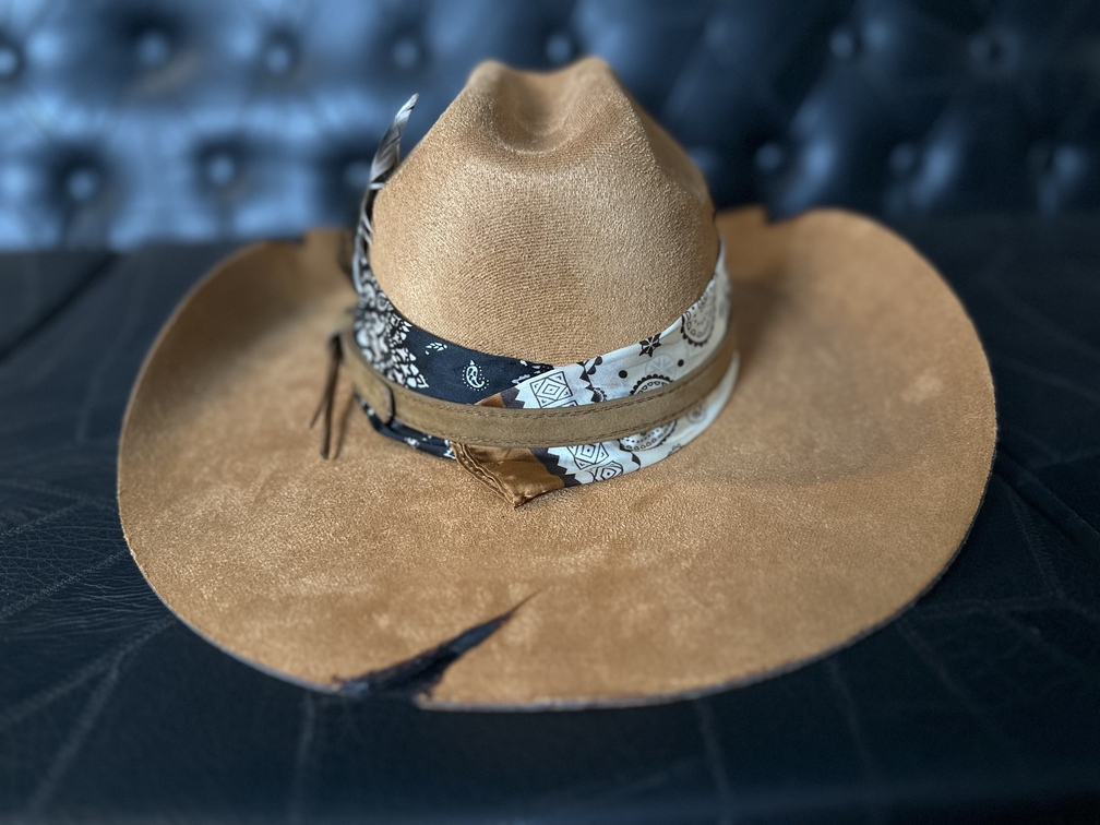 Chapéu estilo western unisex em feltro customizado CAMEL TAM 57 - Imagem 4