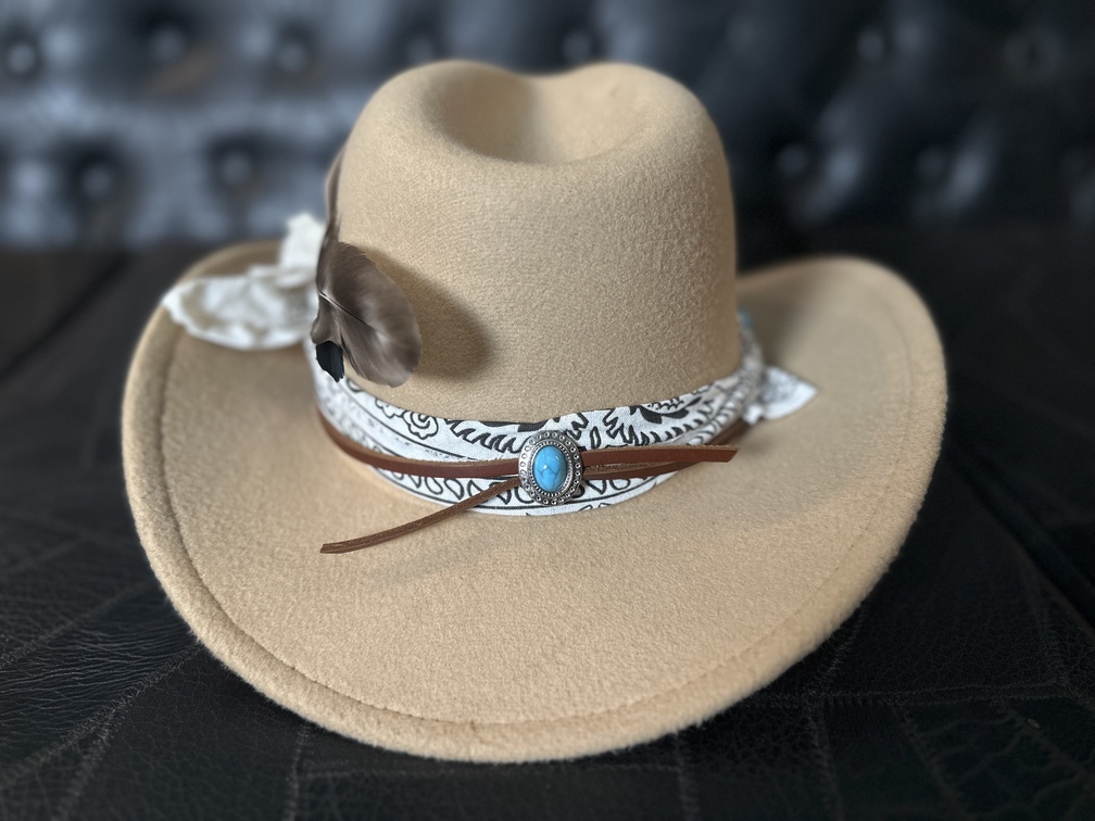 Chapéu estilo western caramelo TAM 56 - Imagem 2