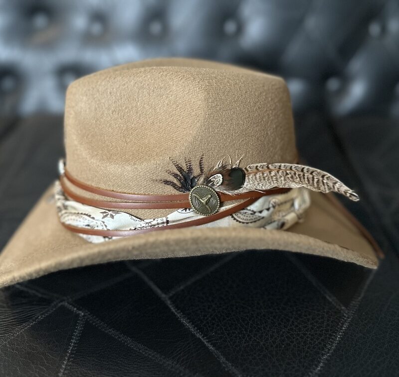 Chapéu estilo western unisex em feltro customizado BLONDIE tamanho 57
